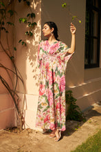 Load image into Gallery viewer, Floral Fantasy Cinched-in Kaftan Dress - Pink Magic