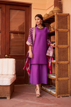 Load image into Gallery viewer, Myra Mandarin Kurta with Culotte Pants and Bandhani Chunni - Purple