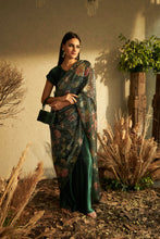 Load image into Gallery viewer, Flavina Adorned Gown Saree with Sequins Palla - Green