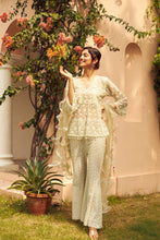 Load image into Gallery viewer, Exquisite Embroidered Lace Kurta With Sharara Pants - Pistachio