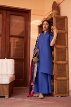 Load image into Gallery viewer, Myra Mandarin Kurta with Culotte Pants and Bandhani Chunni - Cobalt Blue