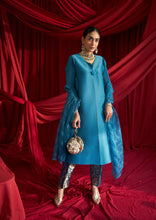 Load image into Gallery viewer, Elegant Pleated &amp; Brocade Tunic Set with Dupatta - Teal