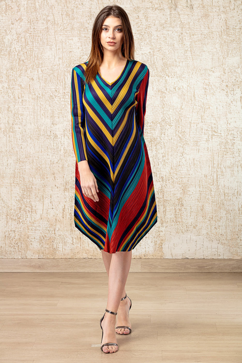 Colour Me Up Striped Dress - Rust &amp; Ochre