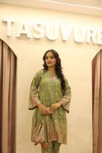 Load image into Gallery viewer, Tissue 3 Piece Kurta Set - Green