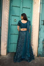 Load image into Gallery viewer, Saira Sequined Symphony Ghaghra And Chunni - Teal