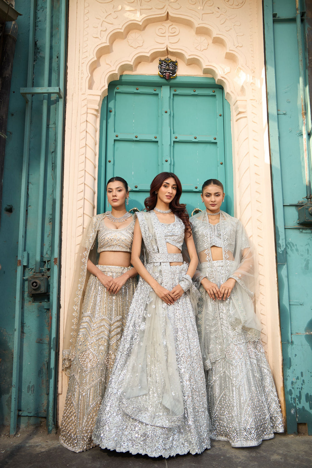 Saira Sequined Symphony Ghaghra And Chunni - Silver