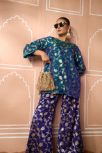 Load image into Gallery viewer, Banarasi Begum Tunic Set - Blue and Purple