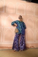 Load image into Gallery viewer, Banarasi Begum Tunic Set - Blue and Purple