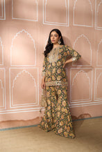 Load image into Gallery viewer, Elizey Paisley Embroidered Sharara Set - Black