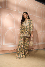 Load image into Gallery viewer, Elizey Paisley Embroidered Sharara Set - Black