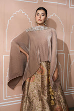 Load image into Gallery viewer, Banarasi Begum Ghaghra with Divine Cape - Ivory &amp; Rose