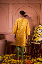 Load image into Gallery viewer, Banarasi Begum Tunic Set - Yellow and Green