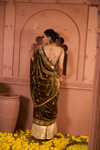 Load image into Gallery viewer, Embroidered Blouses with Brocade Pants and Velvet Palla - Gold