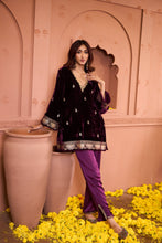 Load image into Gallery viewer, Velvet Tunic Set with Plain Pants - Purple