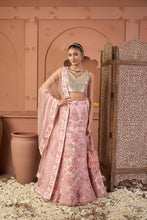 Load image into Gallery viewer, Saira Floral Embroidered Ghaghra with Sequence Blouse And Chunni - Rose Pink