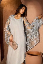 Load image into Gallery viewer, Slip Easy Dress With Chantilily Lace Cape - Silver