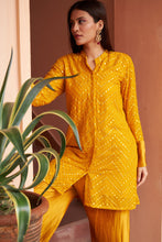 Load image into Gallery viewer, Myra Mirror Work Fragrant Tunic Set - Citrine