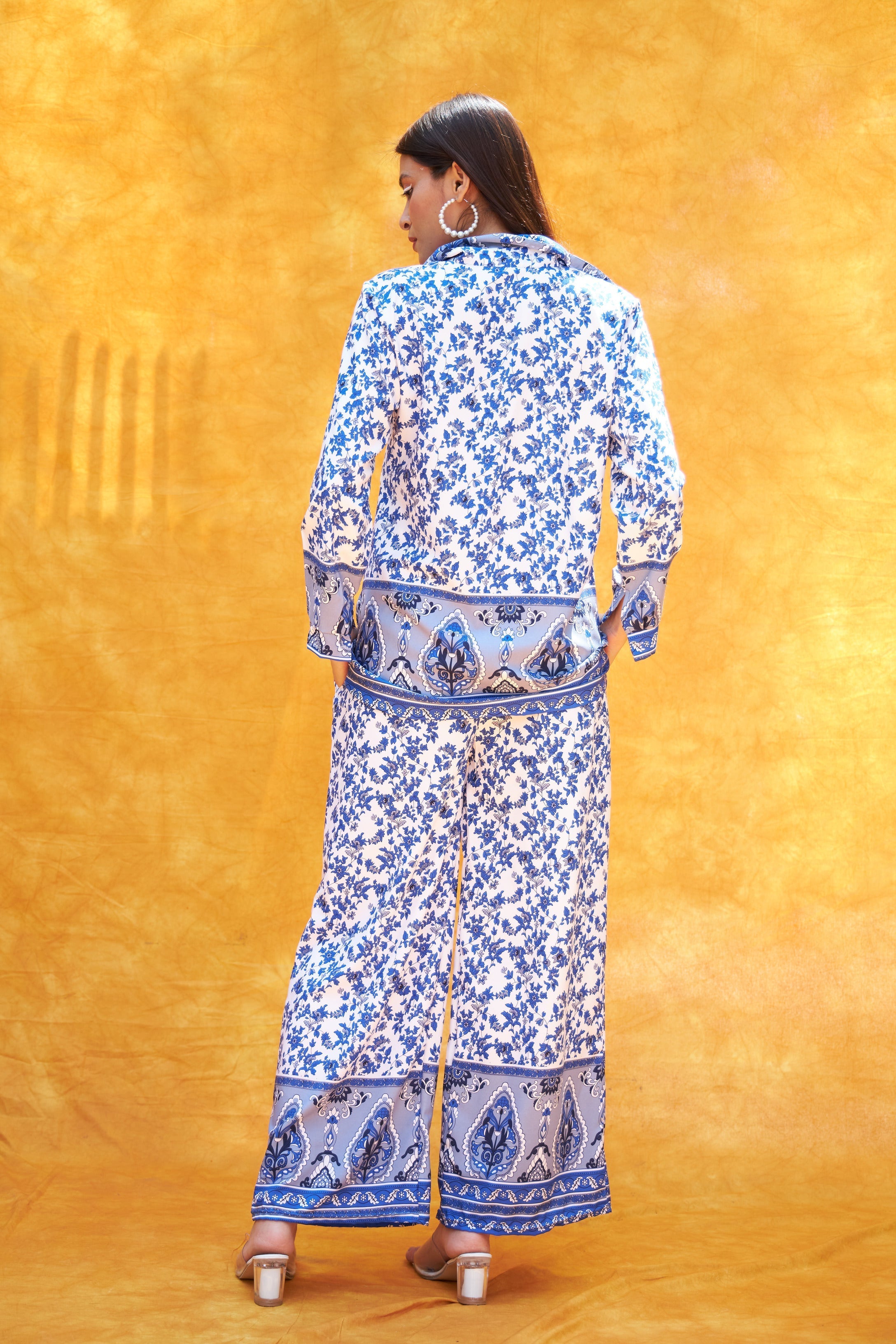 Bohemian Floral Printed Co-ord Set - Blue