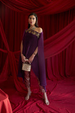 Load image into Gallery viewer, Divine Embroidered Cape with Brocade Pants - Hibiscus