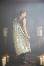 Load image into Gallery viewer, Charmaine Drape Saree with Sequins Blouse - Emerald Green