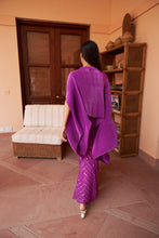 Load image into Gallery viewer, Divine Cape with Mirror Work Flared Pants - Hibiscus