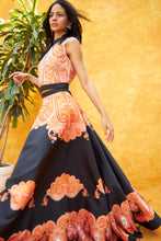 Load image into Gallery viewer, Digital Printed Ghagra with Embellished Blouse - Orange Black