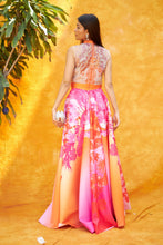 Load image into Gallery viewer, Digital Printed Ghagra with Embellished Blouse - Pink Orange