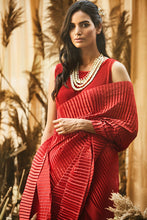 Load image into Gallery viewer, Classy Pleated Gown Saree - Chilli Red