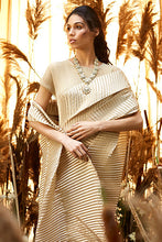 Load image into Gallery viewer, Classy Pleated Gown Saree - Nude