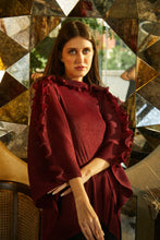 Load image into Gallery viewer, Rebecca Ruffle Sleeve Cape Top - Carmine Maroon