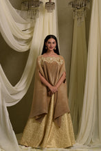 Load image into Gallery viewer, Divine Embroidered Cape With Brocade Ghagra - Gold