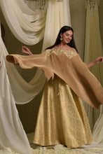 Load image into Gallery viewer, Divine Embroidered Cape With Brocade Ghagra - Gold