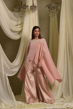 Load image into Gallery viewer, Divine Embroidered Cape With Brocade Sharara Pants - Blush Pink