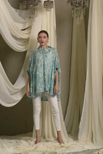 Load image into Gallery viewer, Elahe Embroidered Rose Shirt - Aqua