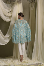 Load image into Gallery viewer, Elahe Embroidered Rose Shirt - Aqua