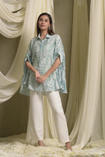 Load image into Gallery viewer, Elahe Embroidered Rowan Shirt - Aqua Blue