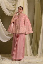 Load image into Gallery viewer, Reyna Gara Glazed Cape Jacket With Dhoti Skirt - Blush Pink