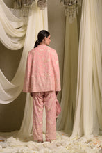 Load image into Gallery viewer, Reyna Gara Glazed Cape Jacket With Coordinated Pants- Blush Pink