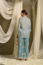 Load image into Gallery viewer, Reyna Gara Glazed Shirt With Slit Pants - Mint