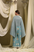 Load image into Gallery viewer, Reyna Gara Glazed Pleated Cape Coordinated with Slit Pants- Mint