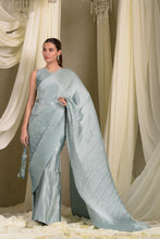 Load image into Gallery viewer, Classy Pleated Gown Saree - Powder Blue