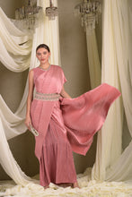 Load image into Gallery viewer, Classy Pleated Saree - Blush Pink