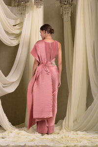 Classy Pleated Saree - Blush Pink