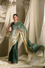 Load image into Gallery viewer, Idylic Adorned Gown Saree With Umbrous Palla - Emerald Green