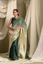 Load image into Gallery viewer, Idylic Adorned Gown Saree With Umbrous Palla - Emerald Green