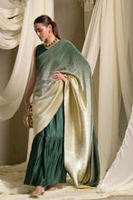 Load image into Gallery viewer, Idylic Adorned Gown Saree With Umbrous Palla - Emerald Green