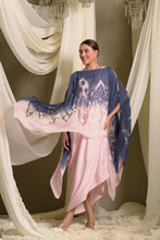 Load image into Gallery viewer, Slip Easy Dress With Organza Cape - Pink &amp; Blue