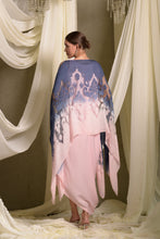 Load image into Gallery viewer, Slip Easy Dress With Organza Cape - Pink &amp; Blue