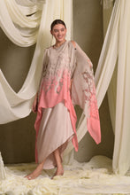 Load image into Gallery viewer, Slip Easy Dress With Organza Cape - Beige Pink