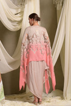 Load image into Gallery viewer, Slip Easy Dress With Organza Cape - Beige Pink